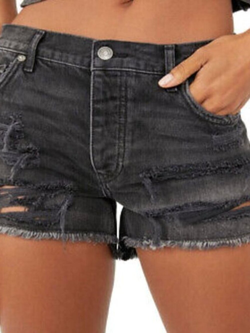 Free People Maggie Mid-Rise Denim Shorts